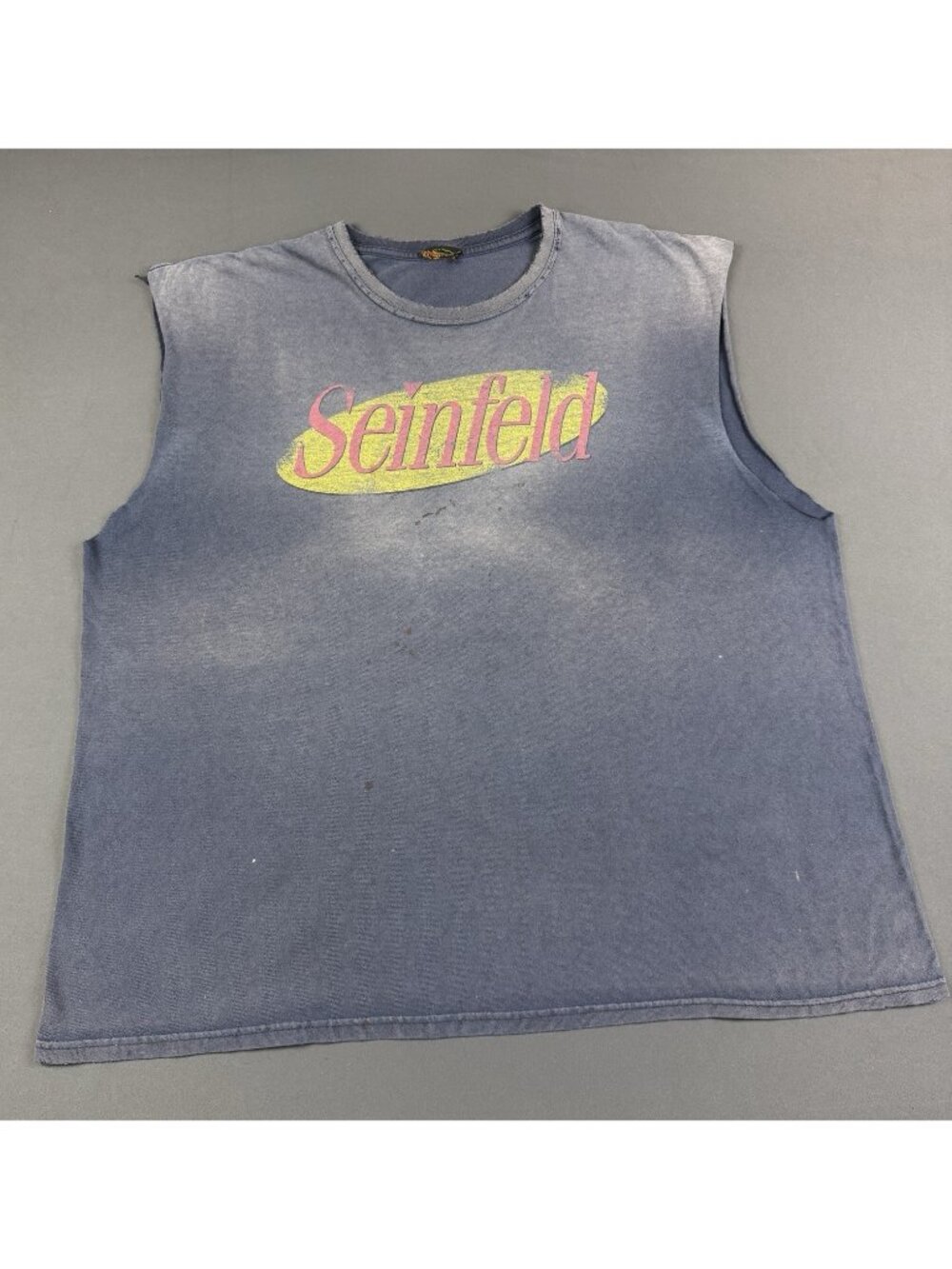 Rare Vintage Seinfeld TV Comedy Series Crazy Sun Fade Cut Off Shirt Promo Funny